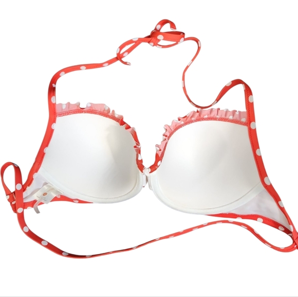 Shade & Shore Red Polka Dot Ruffle Bikini Top - Picture 7 of 7